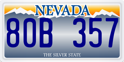 NV license plate 80B357