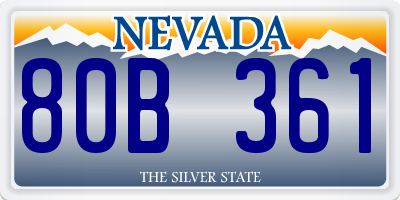 NV license plate 80B361