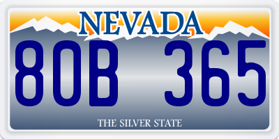 NV license plate 80B365