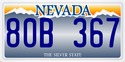 NV license plate 80B367