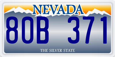 NV license plate 80B371