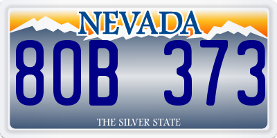 NV license plate 80B373