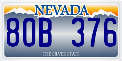 NV license plate 80B376