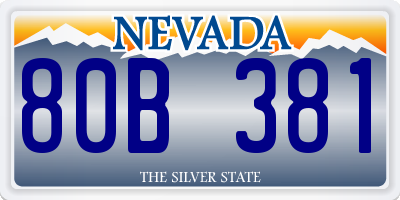 NV license plate 80B381