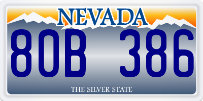 NV license plate 80B386