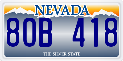NV license plate 80B418