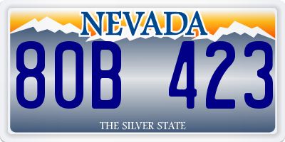 NV license plate 80B423
