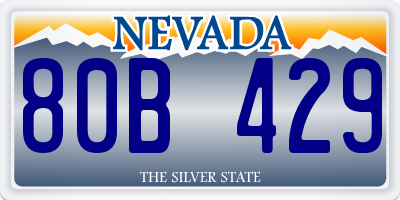 NV license plate 80B429