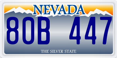 NV license plate 80B447