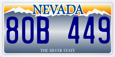 NV license plate 80B449