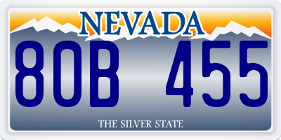 NV license plate 80B455