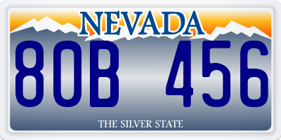 NV license plate 80B456