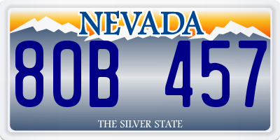 NV license plate 80B457