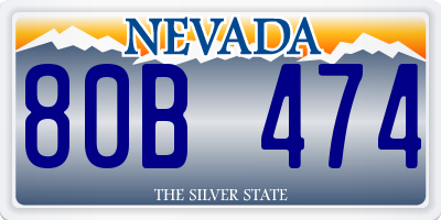 NV license plate 80B474
