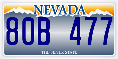 NV license plate 80B477