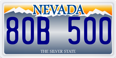 NV license plate 80B500