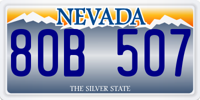 NV license plate 80B507