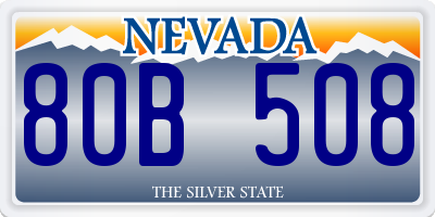 NV license plate 80B508