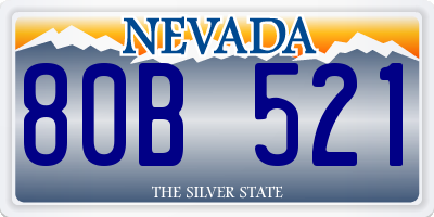 NV license plate 80B521