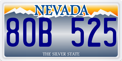 NV license plate 80B525