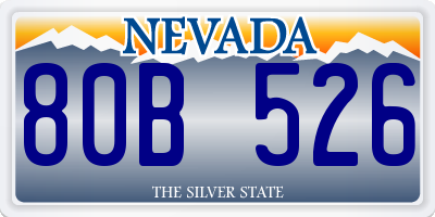 NV license plate 80B526