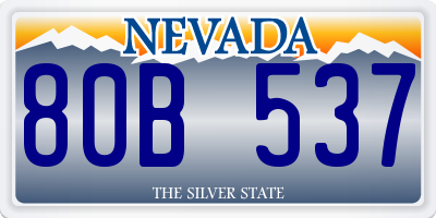 NV license plate 80B537