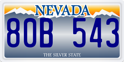NV license plate 80B543