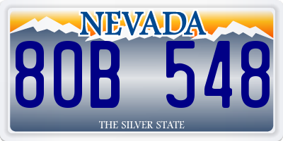 NV license plate 80B548