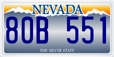 NV license plate 80B551