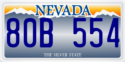 NV license plate 80B554