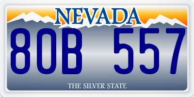NV license plate 80B557