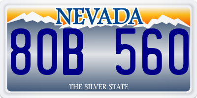 NV license plate 80B560