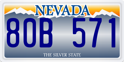 NV license plate 80B571