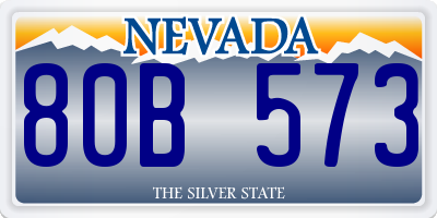 NV license plate 80B573