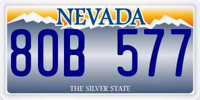 NV license plate 80B577