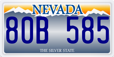NV license plate 80B585