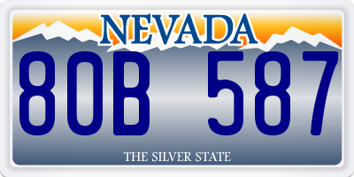 NV license plate 80B587