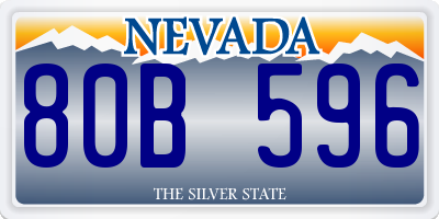 NV license plate 80B596