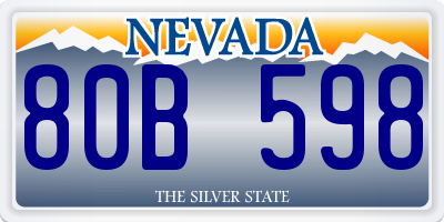 NV license plate 80B598