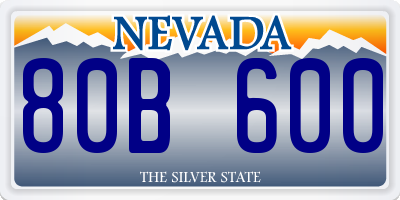 NV license plate 80B600