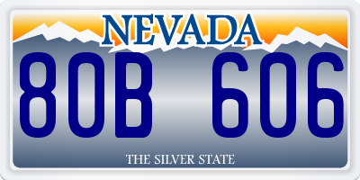 NV license plate 80B606