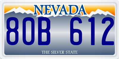 NV license plate 80B612