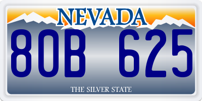 NV license plate 80B625