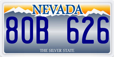 NV license plate 80B626