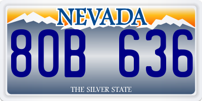 NV license plate 80B636