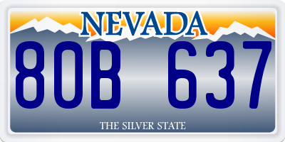NV license plate 80B637