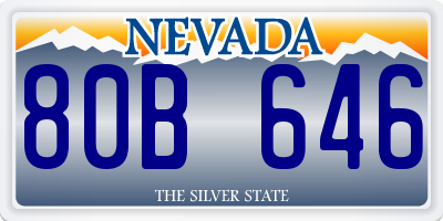 NV license plate 80B646
