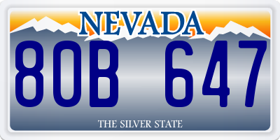 NV license plate 80B647