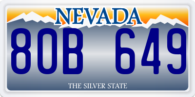 NV license plate 80B649