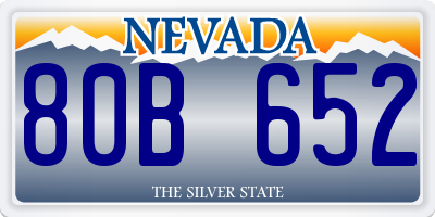NV license plate 80B652